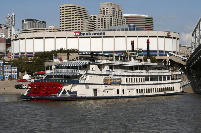 General Jackson Showboat in front of the US Bank Arena in Nashville TN